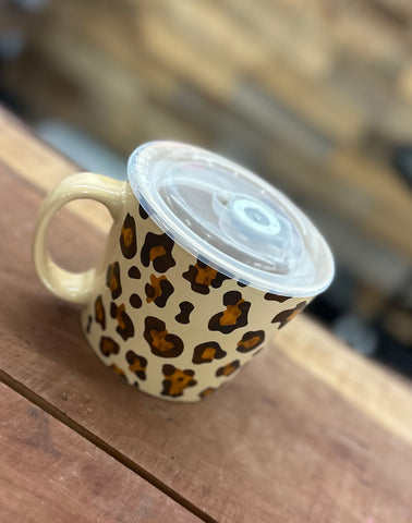 Cheetah Print Soup Mugs