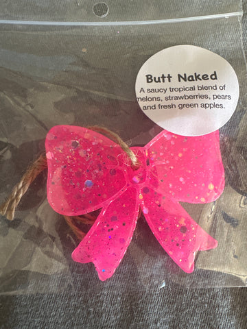 Mini Bow Car Freshie - Pink Butt Naked