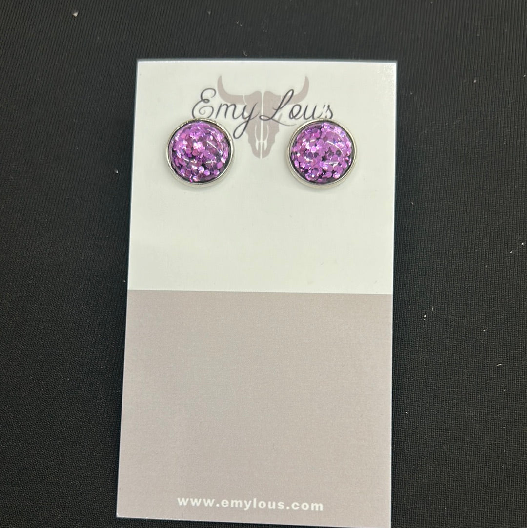 Purple Sparkle Studs