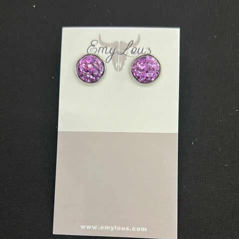Purple Sparkle Studs