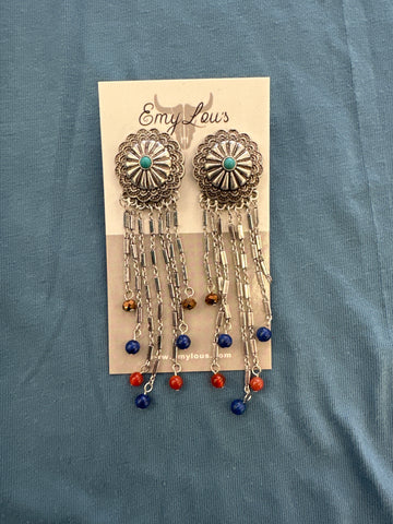 Cedar Creek Turquoise and Bronze Silvertone Earrings