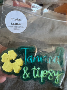 Tanned & Tipsy Car Freshie- Tropical Leather