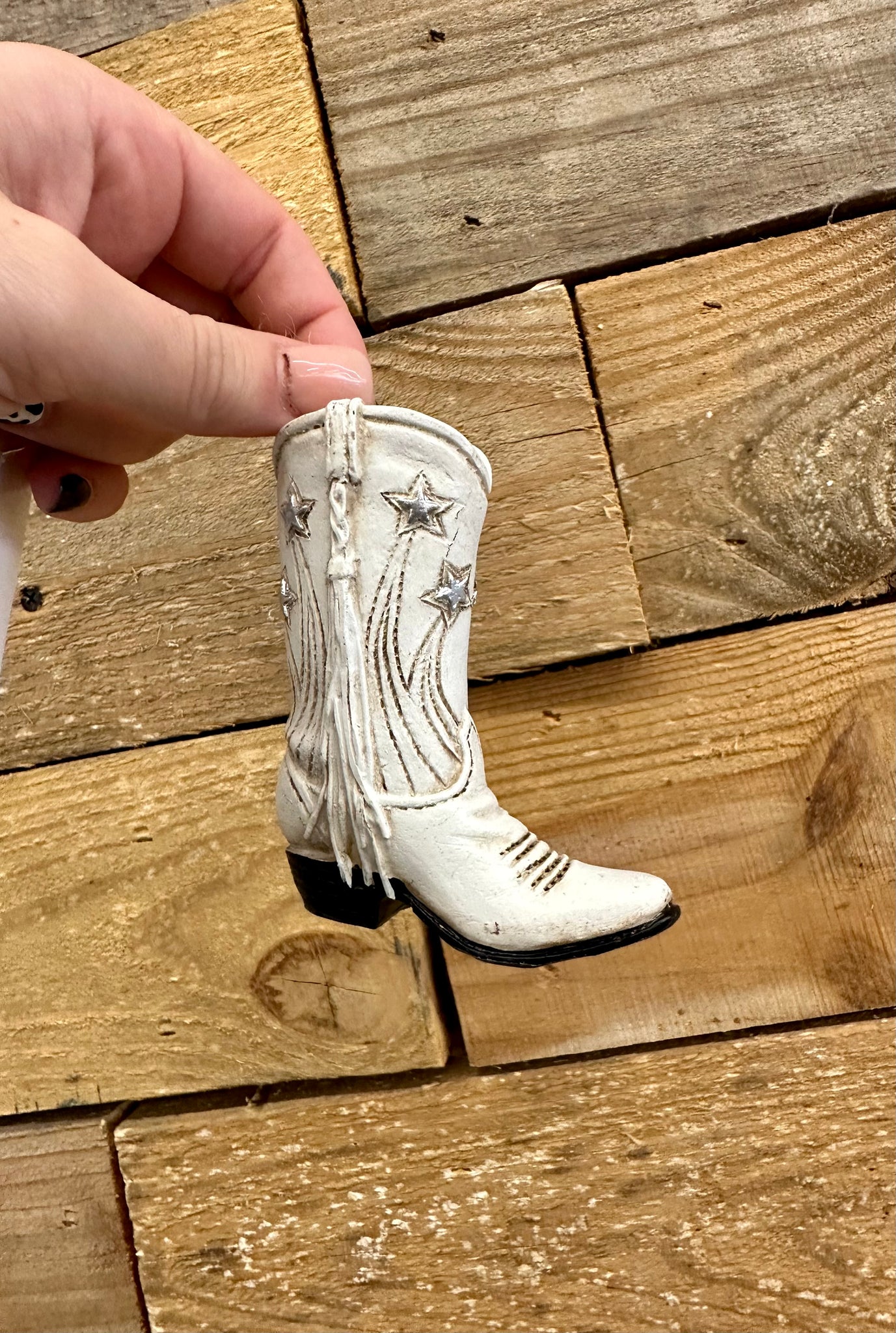 White Boot Ornament