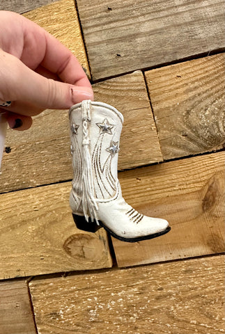 White Boot Ornament