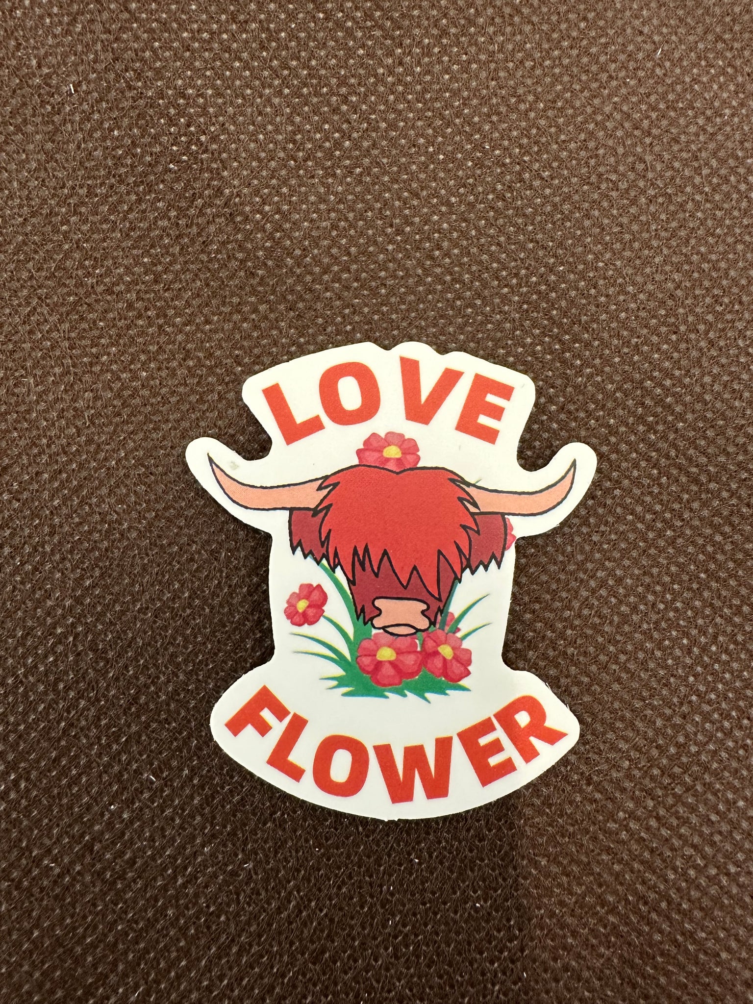 Love Flower Highland Sticker