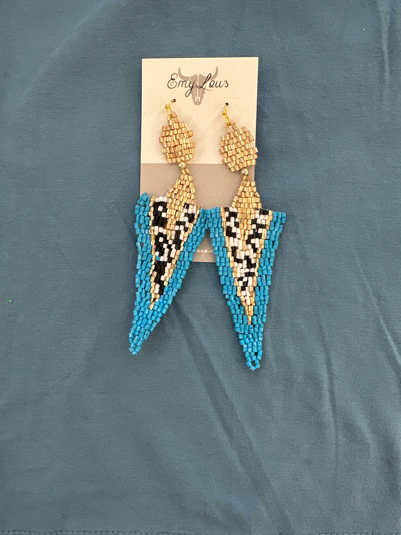 On Point Turquoise Multi Seed Bead Earrings