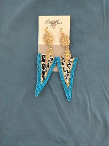 On Point Turquoise Multi Seed Bead Earrings