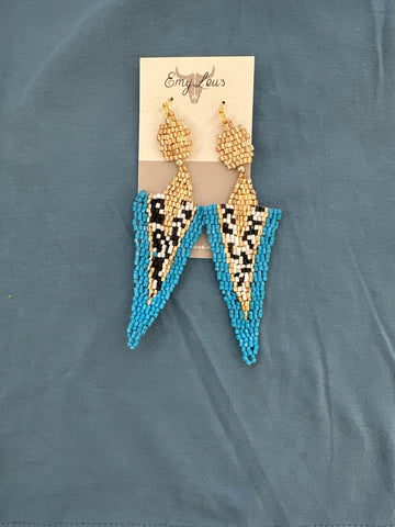 On Point Turquoise Multi Seed Bead Earrings