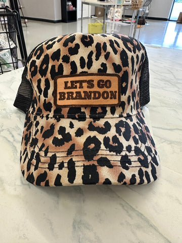 Diamond Balls Let's Go Brandon Leopard Cap