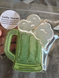 Foaming Beer Car Freshie- Lucky Charms Dark Green