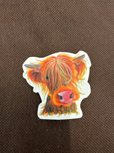Watercolor Highland Head Sticker