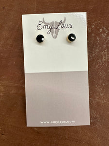 Dark Green Gold Studs