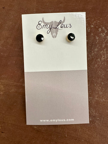 Dark Green Gold Studs
