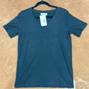 Basic V Tee- Black