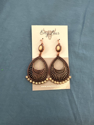 White Madrid Teardrop Earrings