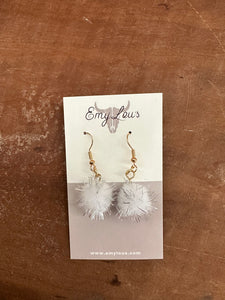 White Pom Pom Dangles