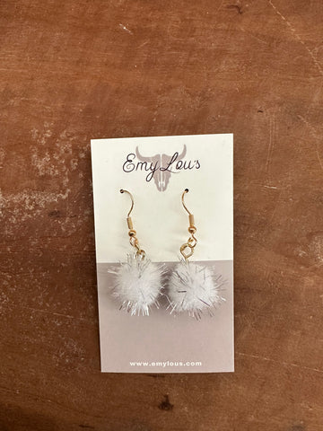 White Pom Pom Dangles