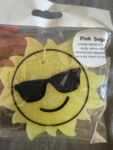 Sun w/ Sunglasses Car Freshie- Pink Sugar