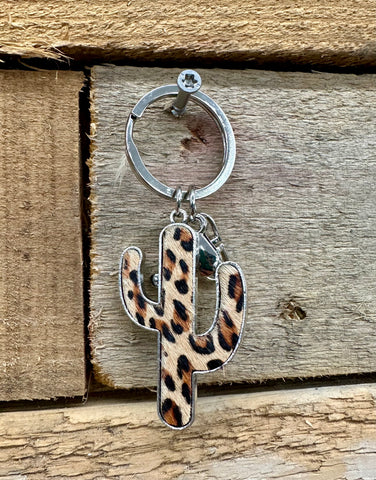 Spring City Leopard Cactus Keychain