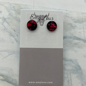 Red & Black Marble Stud