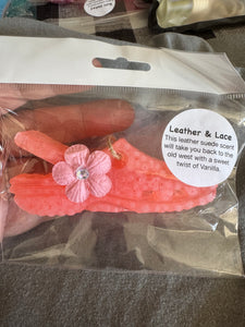 Croc Car Freshie - Leather & Lace Pink
