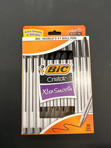 BiC Cristal Xtra Smooth, Black 10 Count