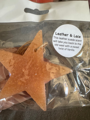 Star Car Freshie - Leather & Lace, Brown