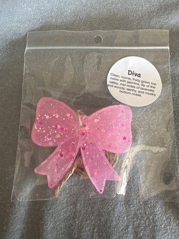 Mini Bow Car Freshie - Pink Diva
