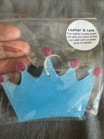 Crown Freshie- Leather & Lace Blue&Pink