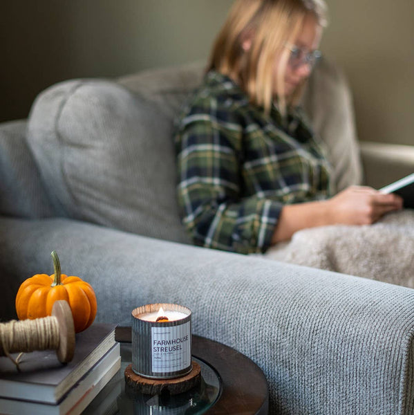 Pumpkin Bliss Wood Wick Rustic Farmhouse Soy Candle: 10oz