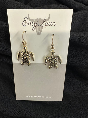 TURTLE CHARM EARRINGS