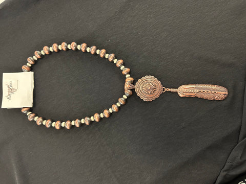 Feather Falls Ranch Copper Pearl Necklace