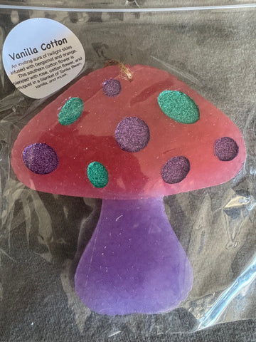 Mushroom Car Freshie - Vanilla Cotton