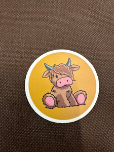 Circle Cartoon Baby Highland Sticker