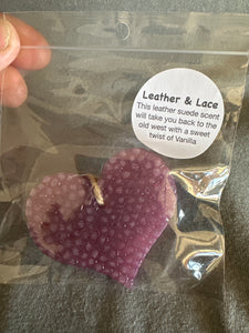 Mini Heart Car Freshie - Leather & Lace