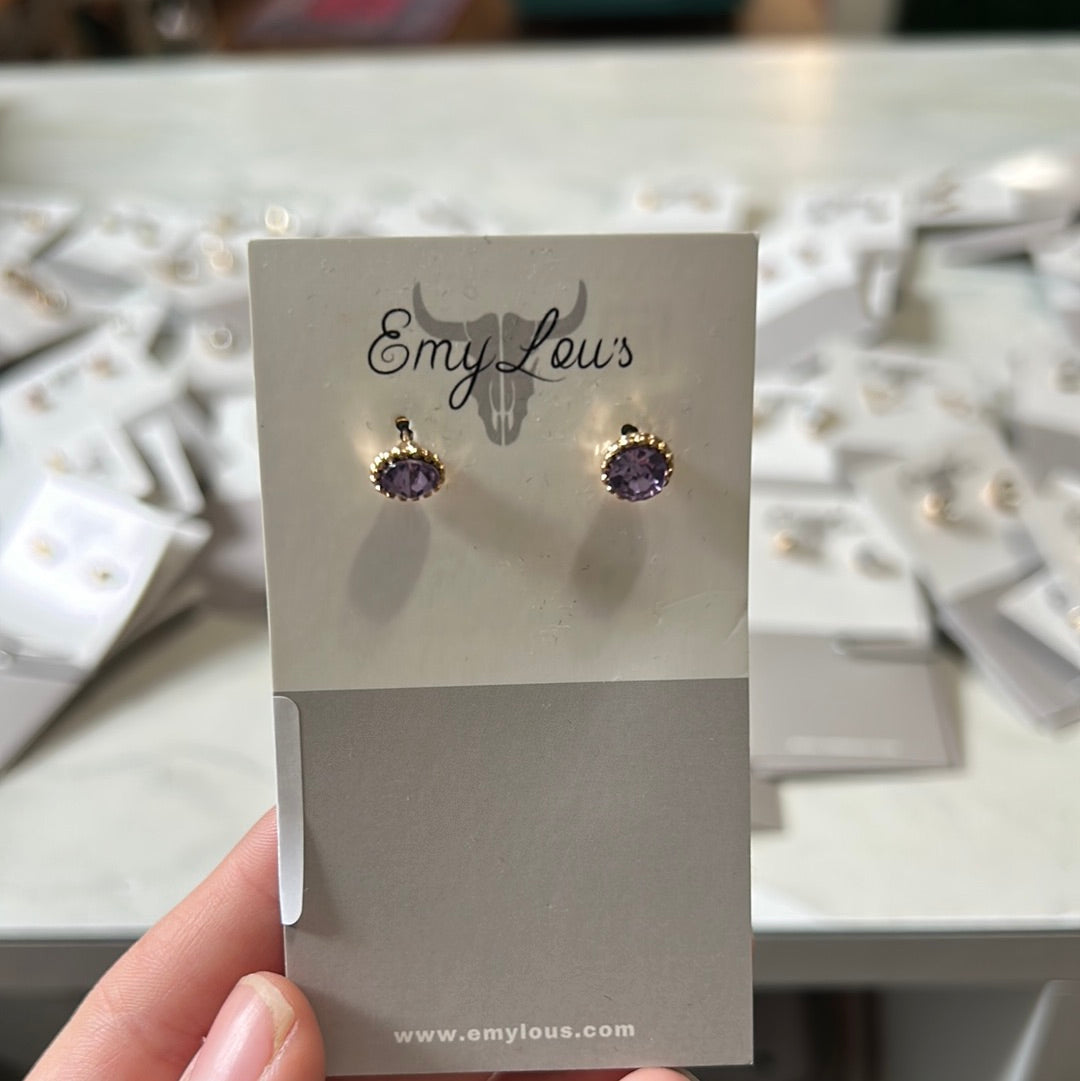 Simply Southern Purple & Gold Studs