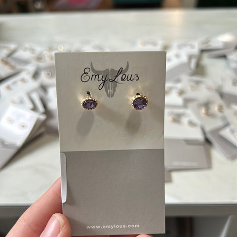 Simply Southern Purple & Gold Studs