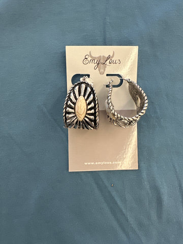 White Kirby Hoop Earrings