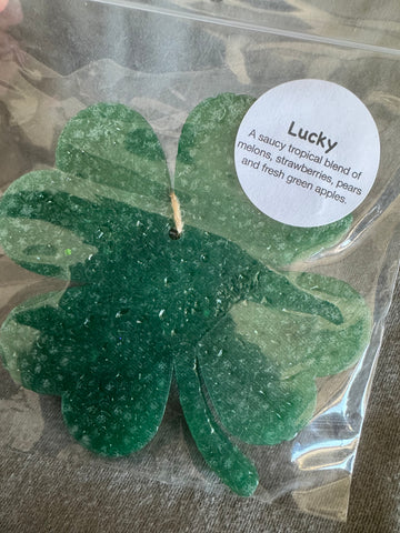 Clover Car Freshie - Lucky - Dark Green