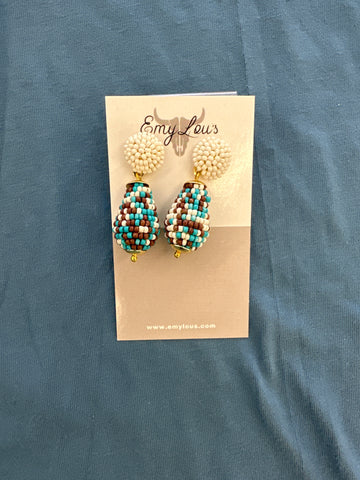 Turquoise Multi Seed Bead Janie Earrings