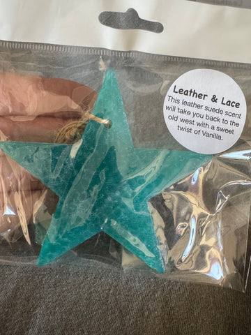 Star Car Freshie - Leather & Lace, Teal