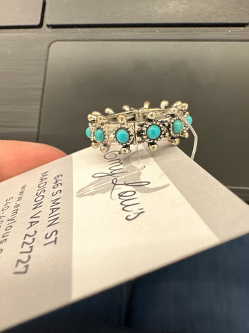 Sterling Silver and Turquoise Adjustable Ring