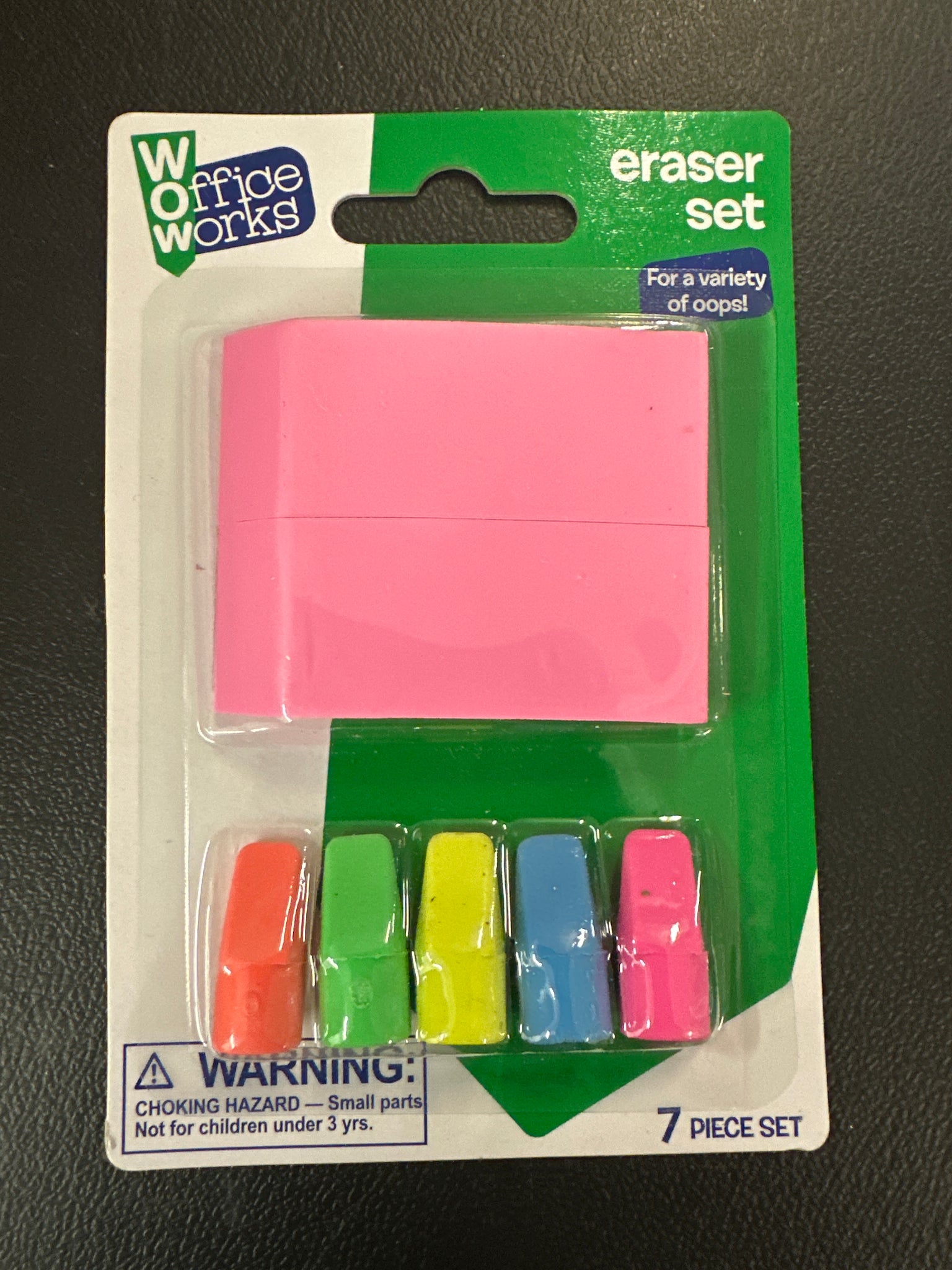 Eraser Set Big Pink and Pencil Top