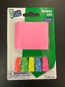 Eraser Set Big Pink and Pencil Top