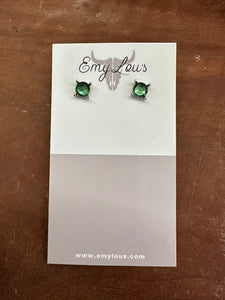 Green Silver Studs