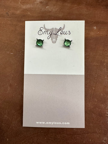 Green Silver Studs