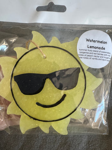 Sun w/ Sunglasses Car Freshie- Watermelon Lemonade