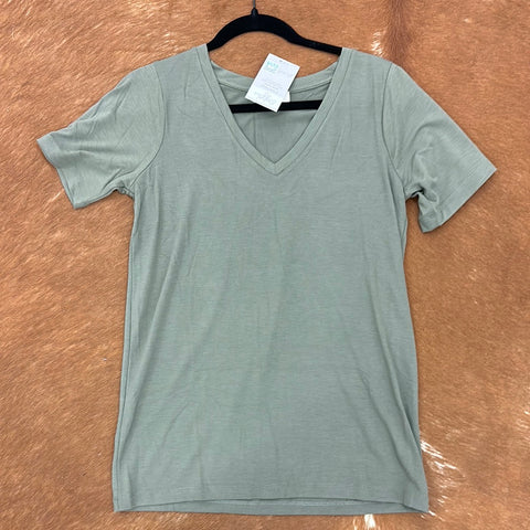 Basic V Tee- Army Green