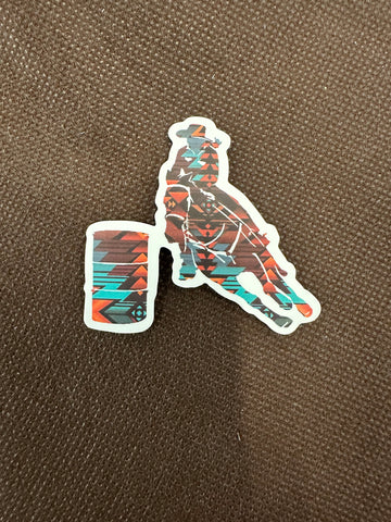 Aztec Barrel Racer Sticker