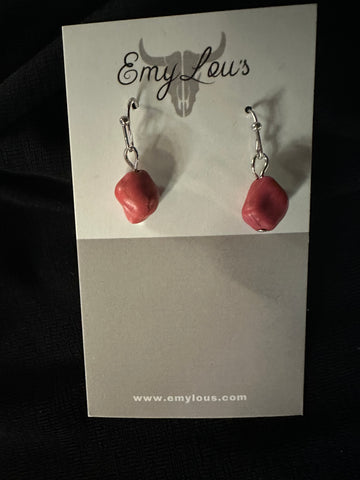 Ridgeland Concho Coral Cord Earrings